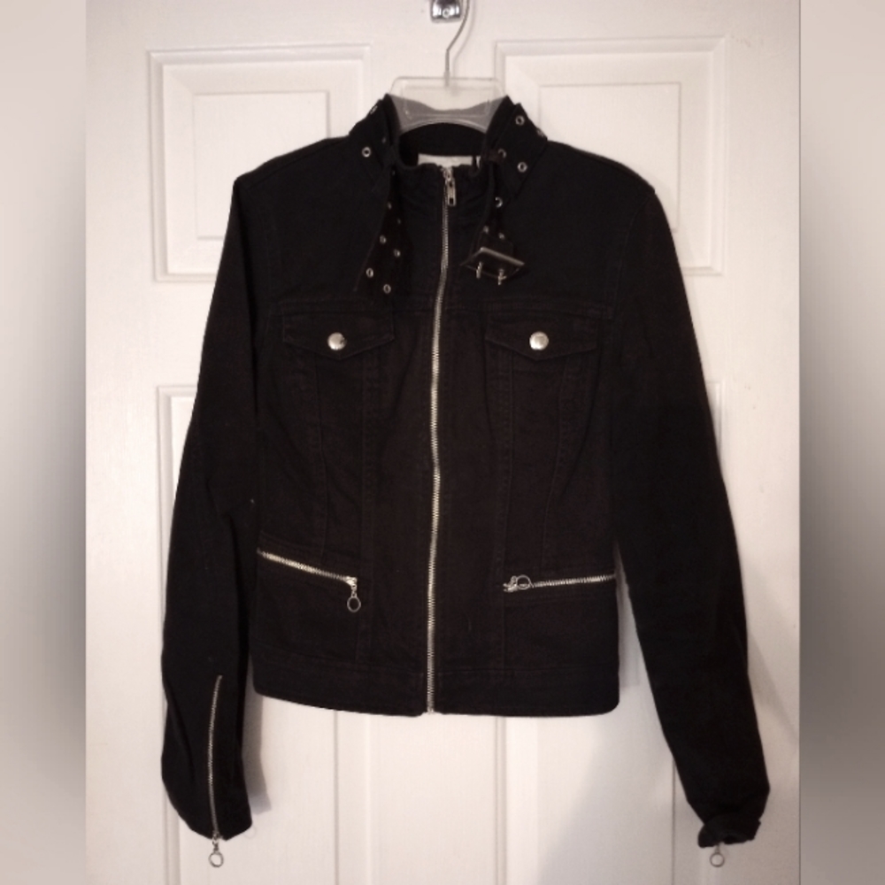 Vintage J-Lo Faded-to-Perfection Denim Biker Jacket